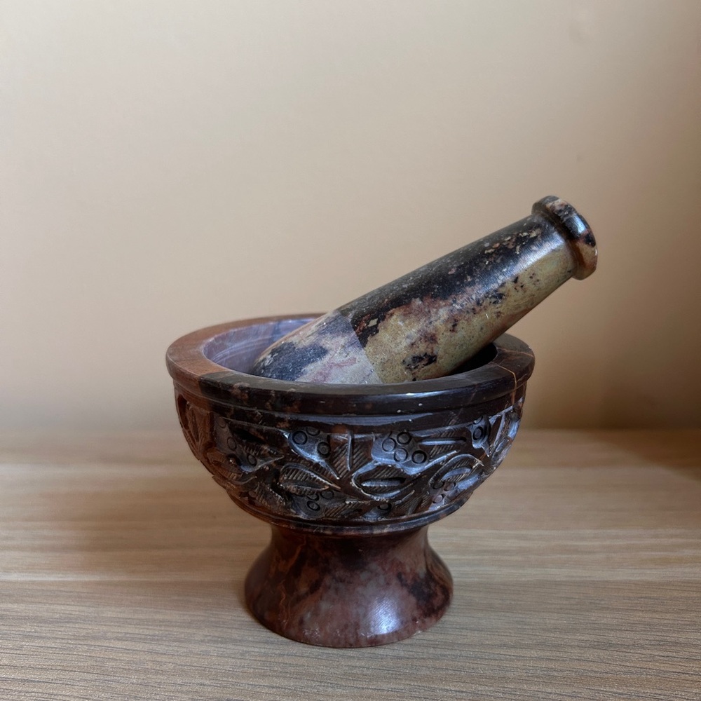 Carved Stone Mortar and Pestle